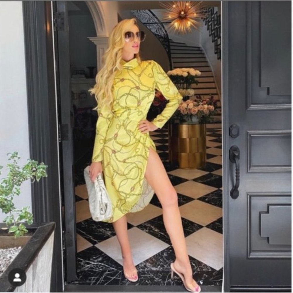 Ronny Kobo Collection Yellow Midi Dress